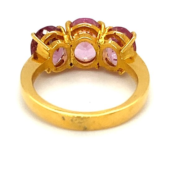 Certified Pink Spinel 5.25ct Solid 22K Gold Ring - Picture 4 of 8